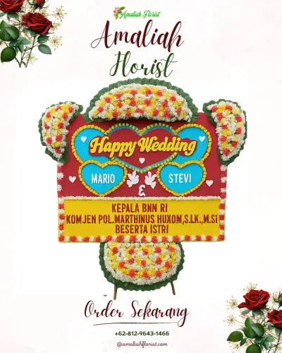 Karangan Papan Bunga Pernikahan di Tamiang
